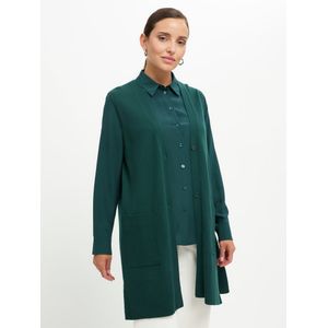 Lang mouwloos vest V-hals Van include groen