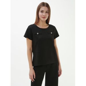 Shirt ronde hals Van Monari zwart