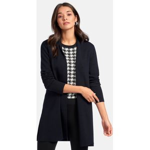 Lang vest 100% scheerwol lange mouwen Van Peter Hahn blauw