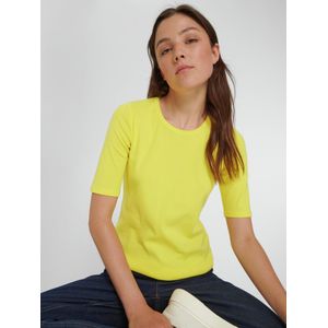 Shirt 100% Pima Cotton ronde hals Van Peter Hahn geel
