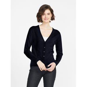 Vest 100% kasjmier model Cora Van Peter Hahn Cashmere blauw