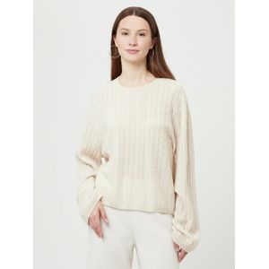 Trui ronde hals 100% kasjmier Van include beige