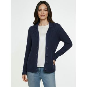 Gebreid jasje reverskraag Van Peter Hahn blauw