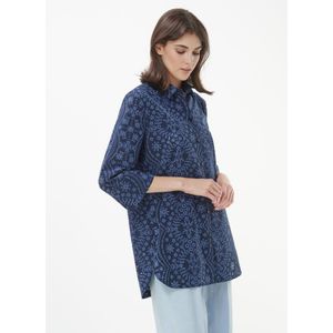 Lange blouse Van Peter Hahn blauw