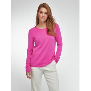 Trui scheerwol en kasjmier ronde hals Van Peter Hahn pink