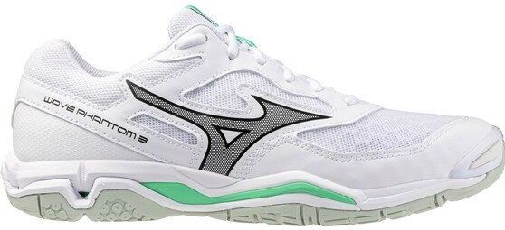 Mizuno - WAVE PHANTOM 3 - Handbalschoenen - Wit/Zwart/Frozen Emerald