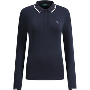 Chervó - Atma LS Polo - Dames Golfpolo - Navy - Lange Mouwen