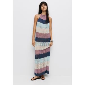 Gestreepte Crochet Midi-Jurk
