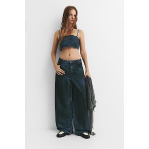 Denim Crop Top Met Bandjes