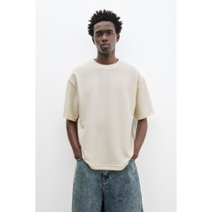 Sweater Met Structuur En Korte Mouw