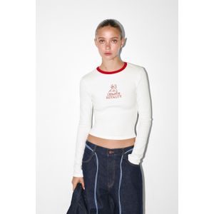 T-Shirt Met Tijgerprint En Ribcord