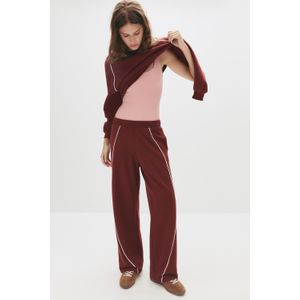 Joggingbroek Met Bordeauxrode Bies