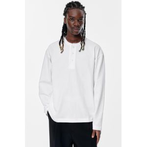 T-Shirt Met Polosluiting En Knopen