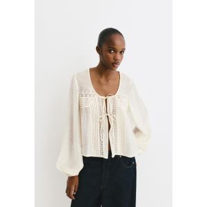 Kanten Blouse Met Strikken