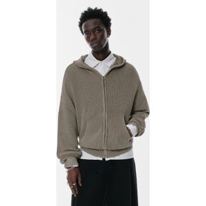 Tricot Vest Met Capuchon En Rits