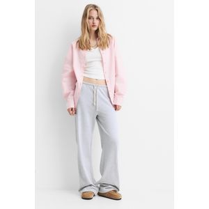 Grijze Wide Leg Joggingbroek