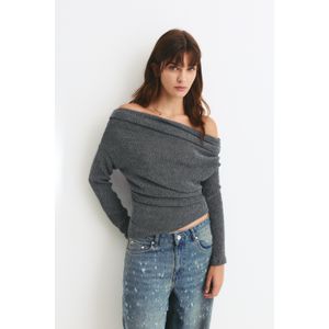 Crêpe Top Met Boothals