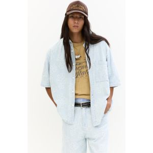 Denim Overhemd Met Bloemen