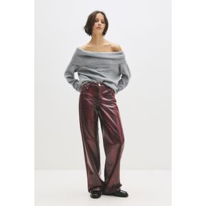 Straight Broek Met Krokodillenleereffect