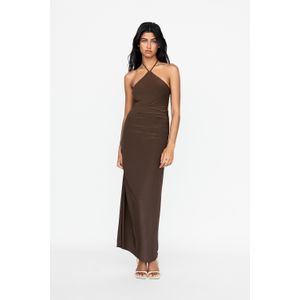 Gedrapeerde Halter Midi-Jurk