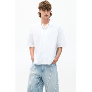 Popeline Blouse Met Korte Mouw