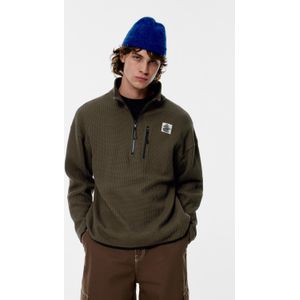 Sweater Met Rits En Print Opstaande Kraag