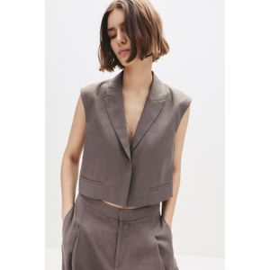 Gilet Cropped Van 100% Linnen