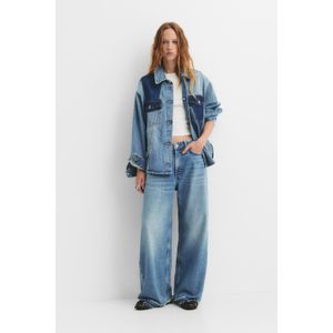 Baggy Jeans Met Halfhoge Taille En Patchwork