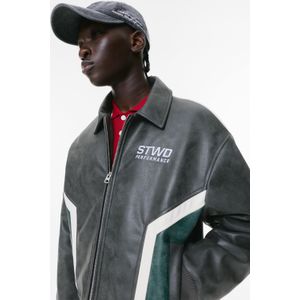 Stwd Boxy Jas Met Leereffect