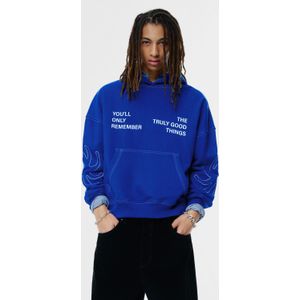 Capuchonsweater Met Contrasterende Stiksels