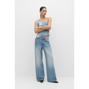 Straight Jeans Met Halfhoge Taille En Stras
