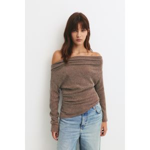 Crêpe Top Met Boothals