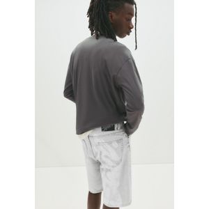 Stwd Denim Bermuda Met Verfspatten