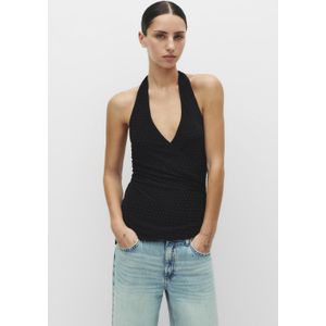 Gedrapeerde Haltertop Met Strassteentjes