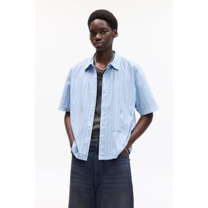 Gestreept Stwd Overhemd Met Korte Mouw