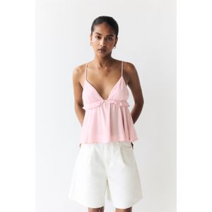 Top Van Linnenmix Met Volant