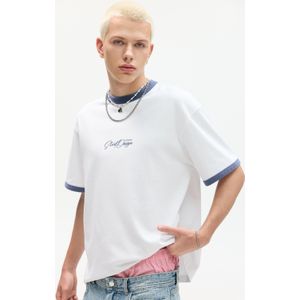 Stwd T-Shirt Met Contrasterend Ribcord