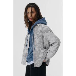 Jacquard Denim Overhemd Met Ruiten