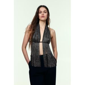 Haltertop Met Franjes En Glitters