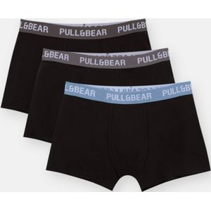 3-Pack Zwarte Boxershorts Met Blauwe Tailleband