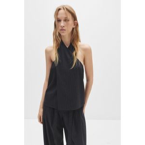 Gekruiste Top Met Krijtstreep