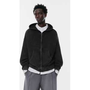 Tricot Vest Met Capuchon En Rits