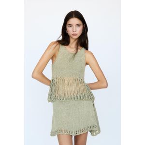 Tricot Top Met Opengewerkte Zoom