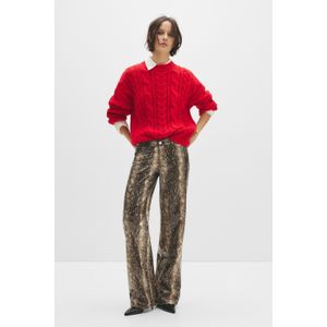 Straight Broek Met Slangenprint En Leereffect