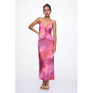 Tule Midi-Jurk Met Tie-Dye