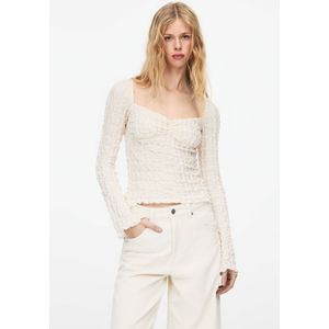 Korsetlook T-Shirt Met Structuur