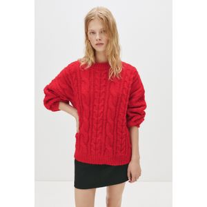Oversized Trui Met Kabelmotief