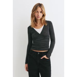 Dubbel T-Shirt Met V-Hals