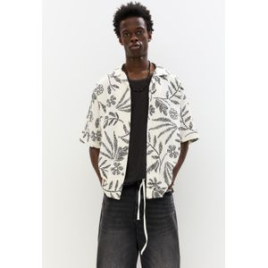 Crêpe Blouse Met Print En Korte Mouw