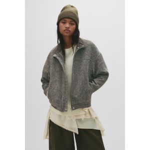 Oversized Jas Met Visgraatpatroon